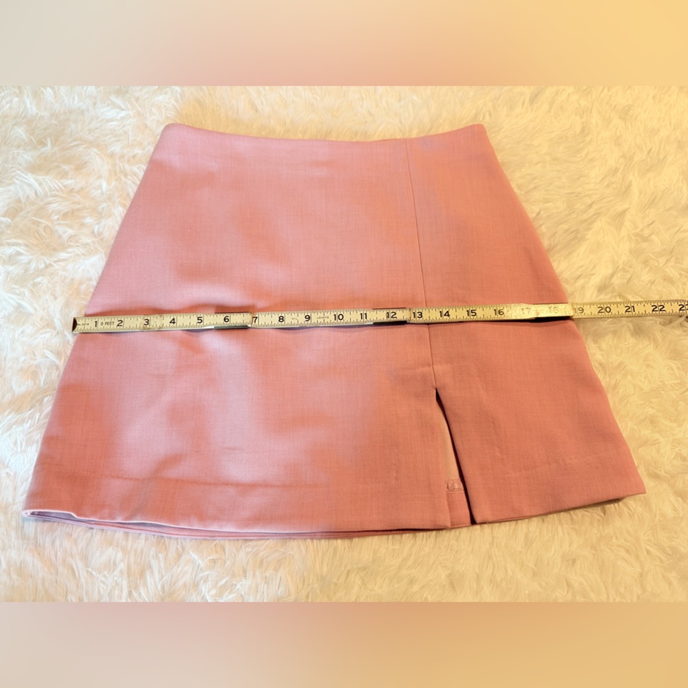 Anthropologie Maeve Tailored Mini Skirt Pink Size 6 NWT | Side Slit Mini Skirt - Picture 6 of 11
